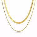 AUREA DUO-Kette mit zwei goldfarbenen Schlangenketten, eng geschichtet