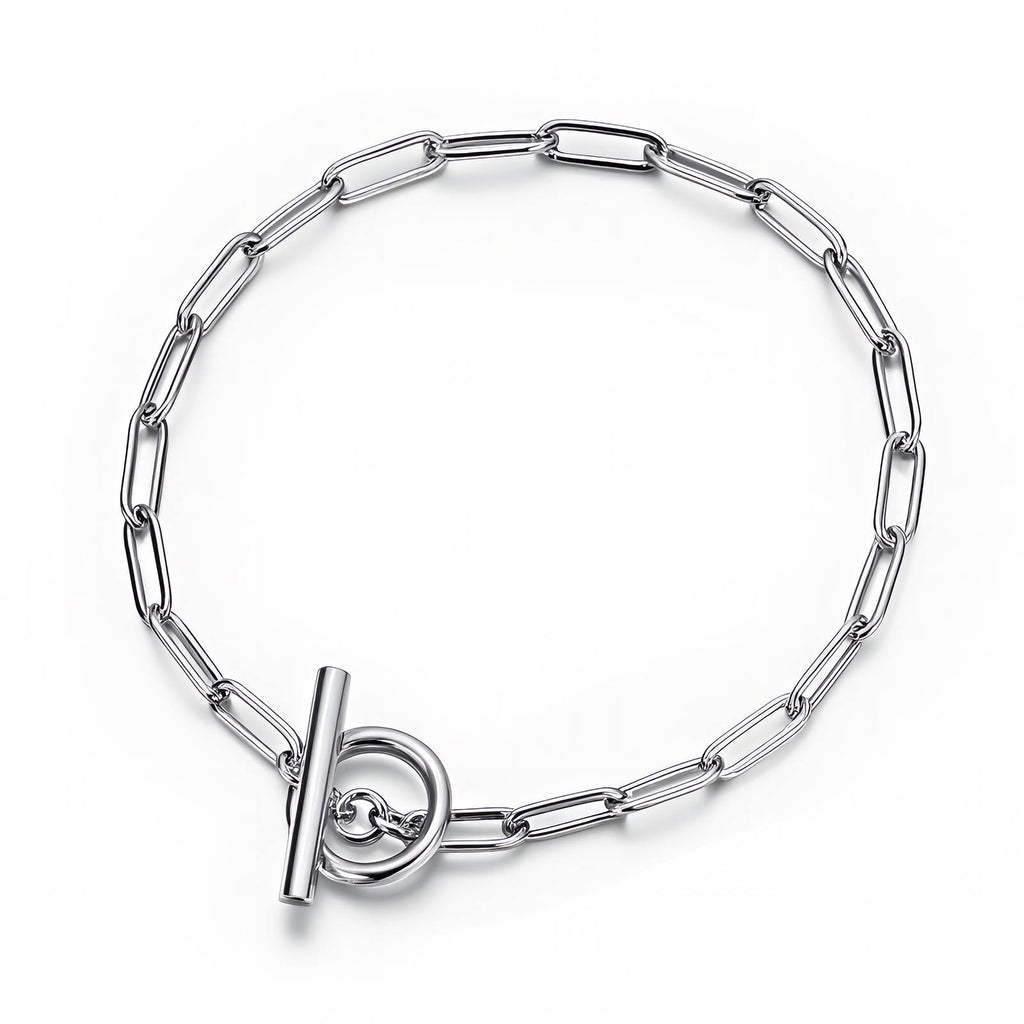 NOÉ Edelstahl-Armband mit Gliederkette und rundem Schließelement