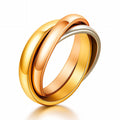 Dreier-Ringbänder in Gold-, Rosé- und Silberoptik, hochglänzend