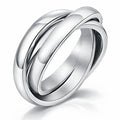 JOURÉ Trio Ring Silber – dreiläufiger Edelstahl-Ring, poliert, Freisteller