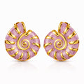 ROSALIE Muschel-Ohrringe, 18K vergoldet, lila Muschel-Design mit Spiralring