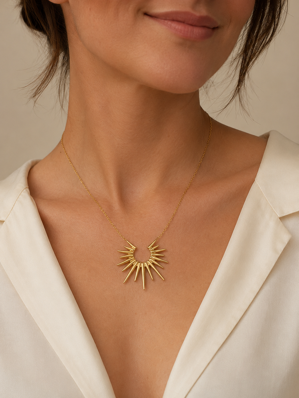 Cadena SOLARA, acero chapado en oro de 18K