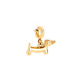Anhänger-Charm mit Ring und Hundemotiv, 18K vergoldet