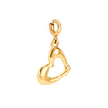 Goldfarbener Charm-Anhänger aus 18K vergoldetem Material, Herzform mit kleinem Ösenring
