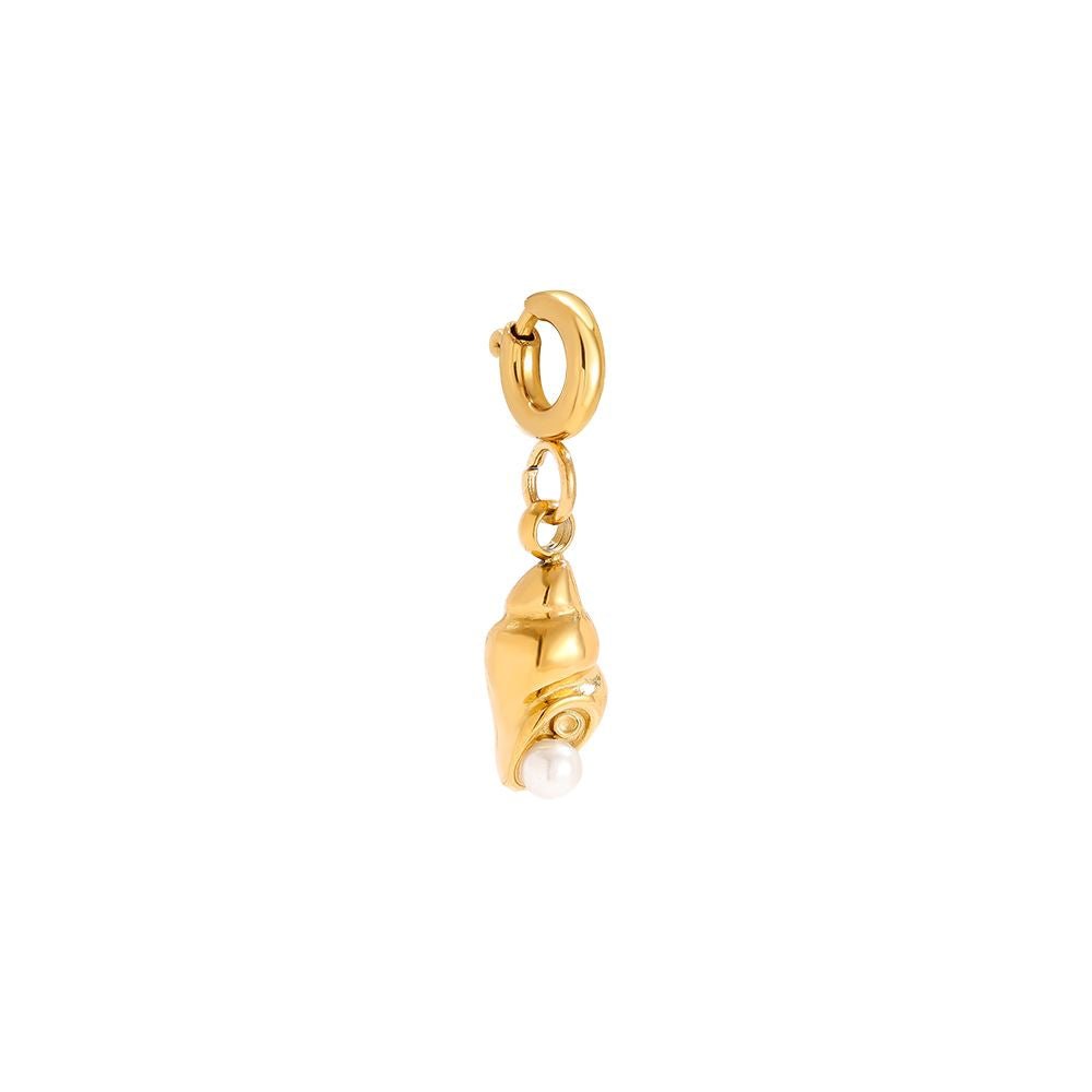 Goldfarbener Charm-Anhänger mit Öse, Kette und runder Kugel