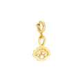 Goldfarbener Schmuckanhänger Charm mit Hamsa-Hand und Perlen-Detail