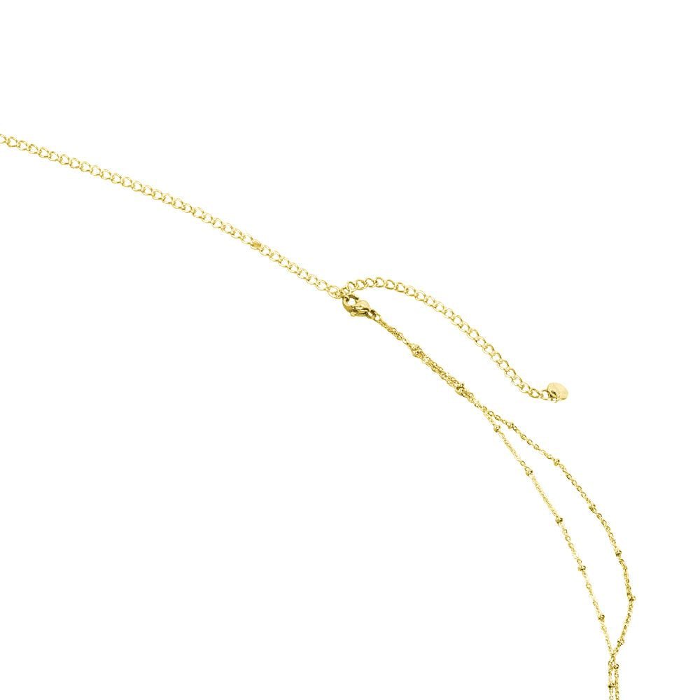 Goldfarbene Körperkette mit feiner Gliederkette und kleinen Anhängern